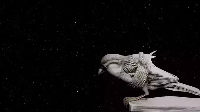 Bound Winged Sparrow  Symbolic 3D Model 