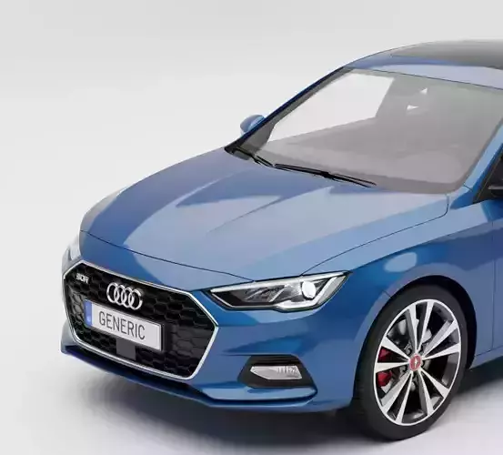 Sleek Blue Generic Hatchback Concept