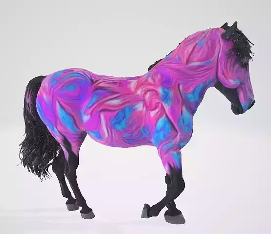 Vibrant Fantasy Horse 3D model