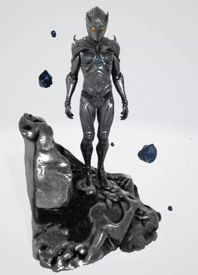 Silver Creature Character 3D model
