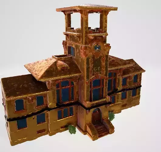 Golden House 3D Model Luxury Architecture Asset 3D model