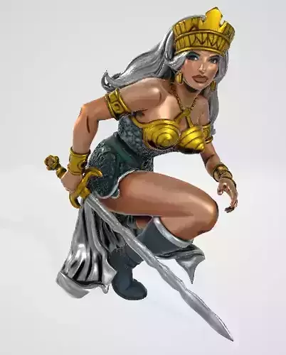 Speedborne Warrior Woman 3D Asset