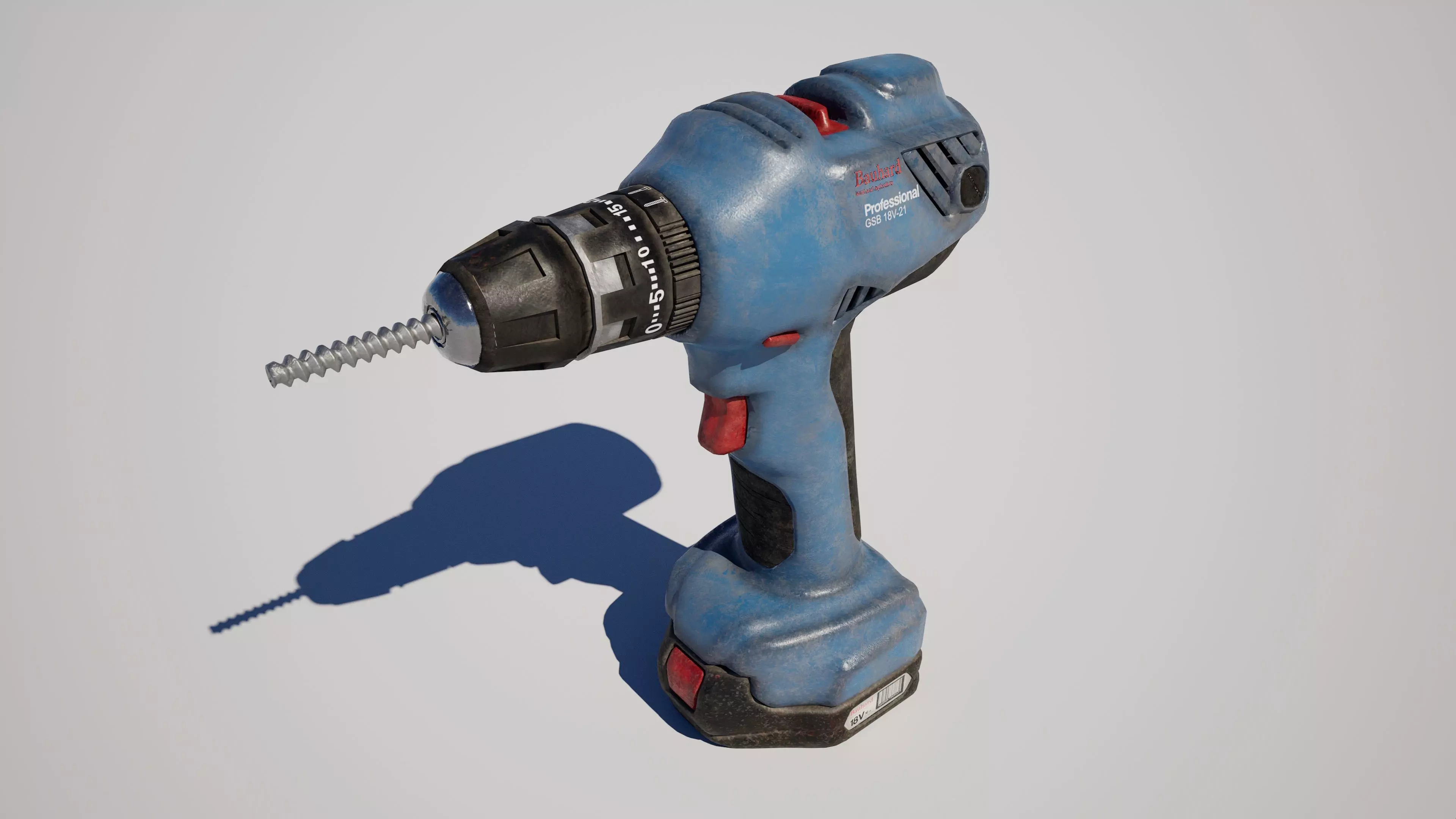 Electric Cordless Drill Screwdriver Low-poly 3D model