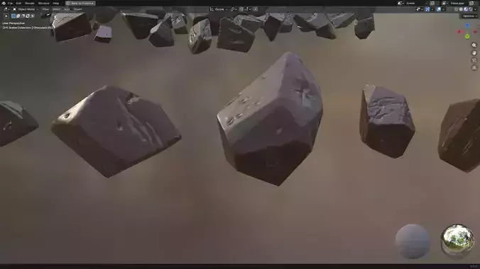Chocolate Pieces PBR Low-poly 3D model 5