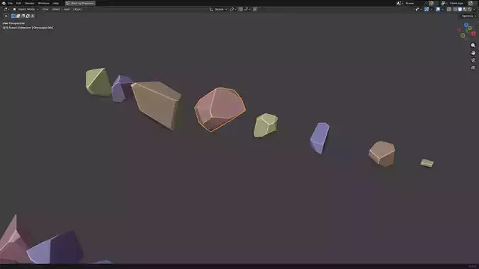 Chocolate Pieces PBR Low-poly 3D model 7