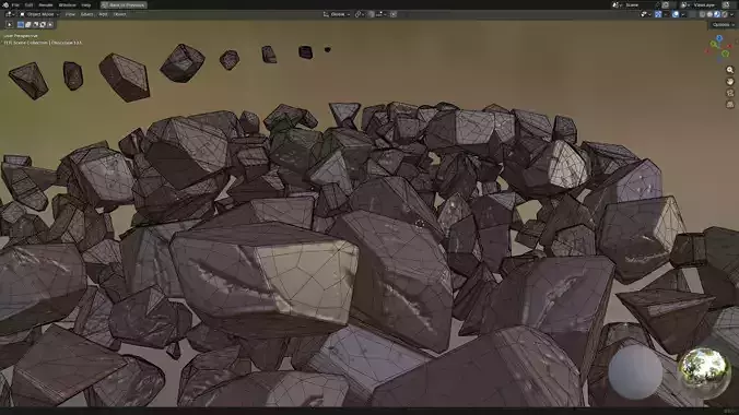 Chocolate Pieces PBR Low-poly 3D model 6