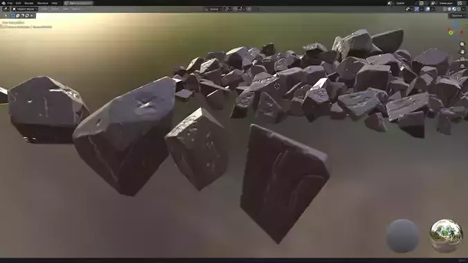 Chocolate Pieces PBR Low-poly 3D model 4