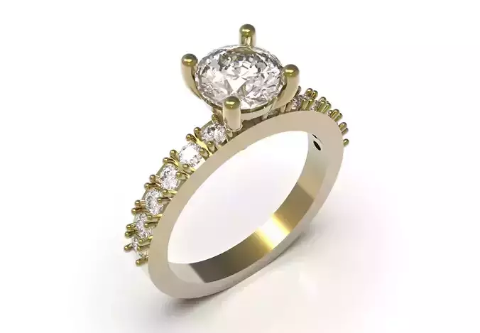 Sparkling Solitaire stl 3d Ring model sr0122