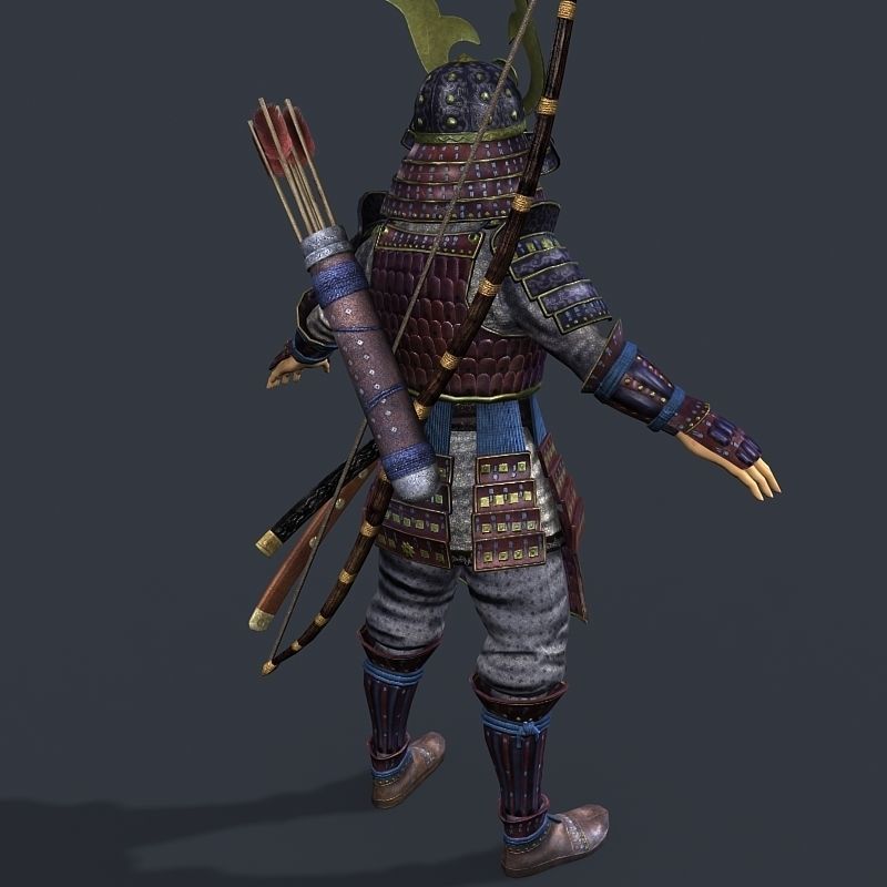 Samurai Hero Playable Character Low-poly 3D model_5