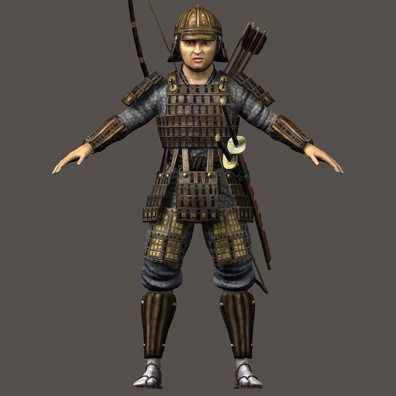 Samurai Hero Playable Character Low-poly 3D model_8