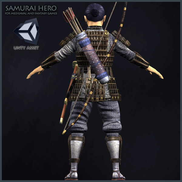 Samurai Hero Playable Character Low-poly 3D model_10