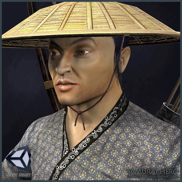 Samurai Hero Playable Character Low-poly 3D model_14