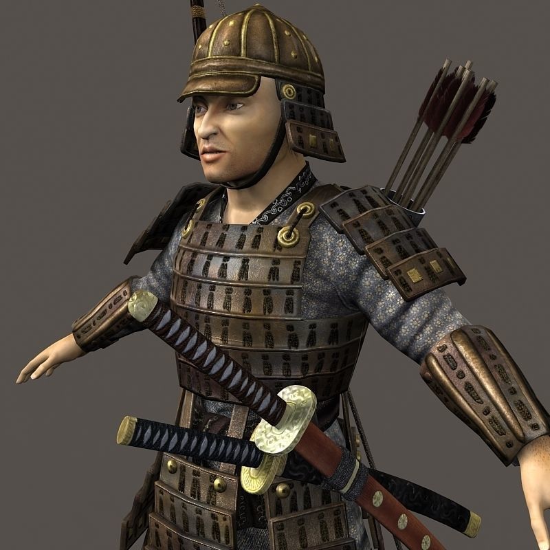 Samurai Hero Playable Character Low-poly 3D model_3