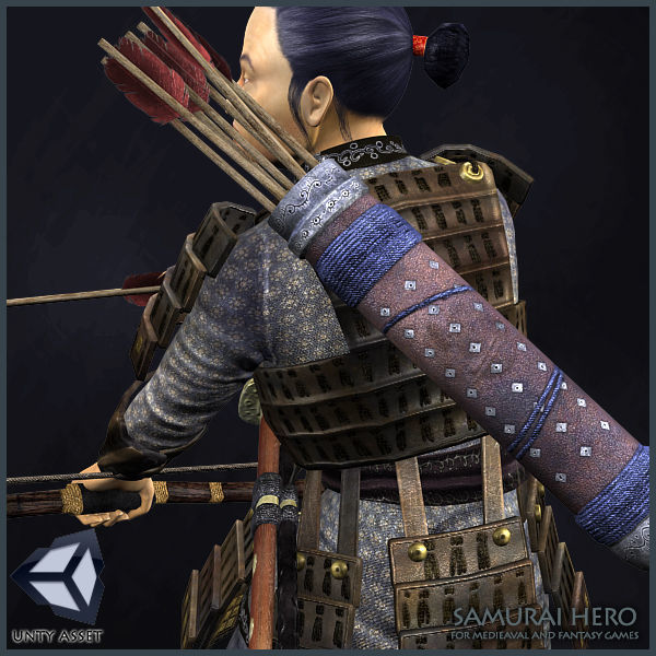 Samurai Hero Playable Character Low-poly 3D model_13