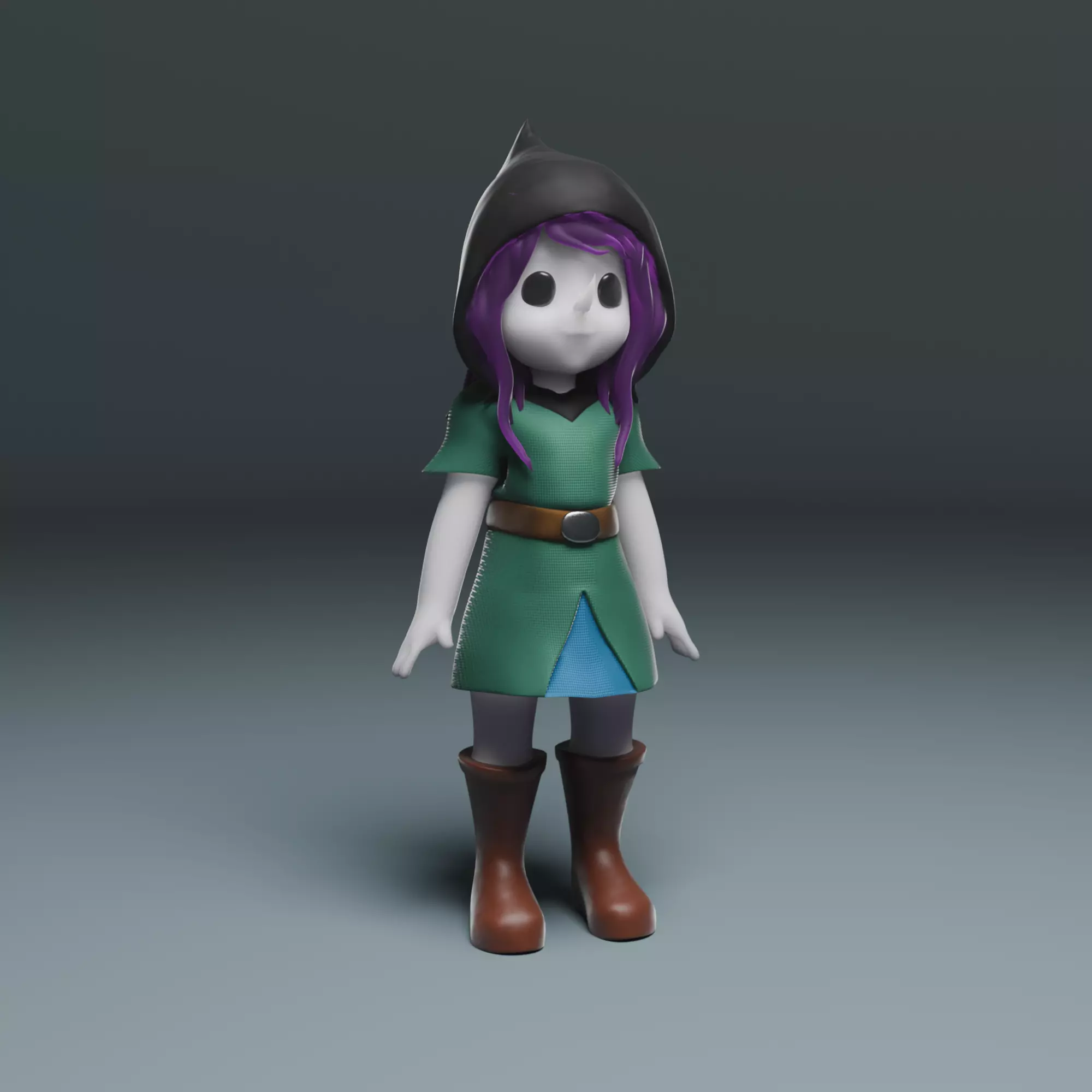 Fantasy girl Rigged Low-poly 3D model