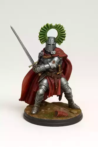 Medieval Knight STL File Fantasy Warrior Miniature for 3D Print 