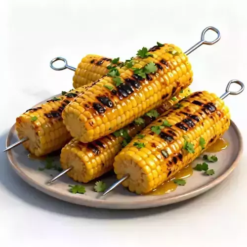 Grilled Corn on the Cob Platter 3D Model BBQ Food Asset Low-poly 3D model