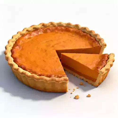 Classic Pumpkin Pie 3D Model Thanksgiving Dessert Asset Low-poly 3D model