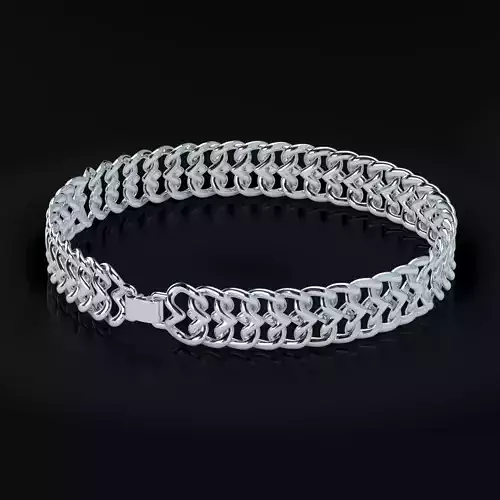 Double Heart Link Bracelet 200mm 10mm 1point5mm 