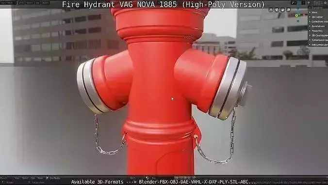 Fire Hydrant VAG NOVA 1885 - High-Poly Version 3D model