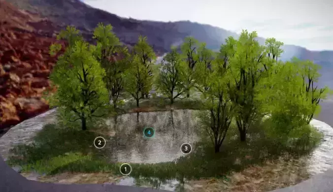 low-poly-tree-scene 3d model 