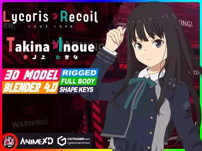 Takina Inoue - Lycoris Recoil - 3D Model Blender
