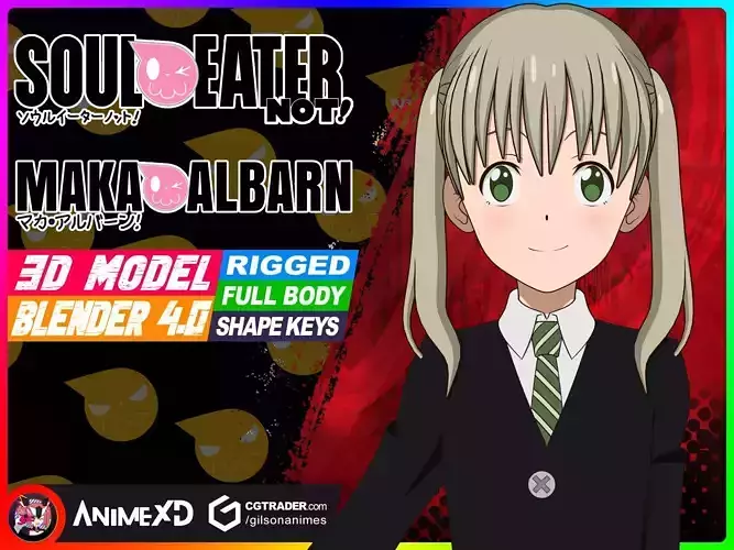 Maka Albarn - Soul Eater Not - 3D Model Blender