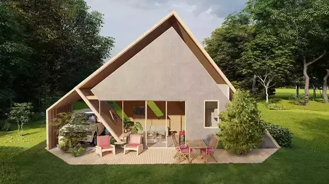 Diamond House - Futuristic Tiny House Model