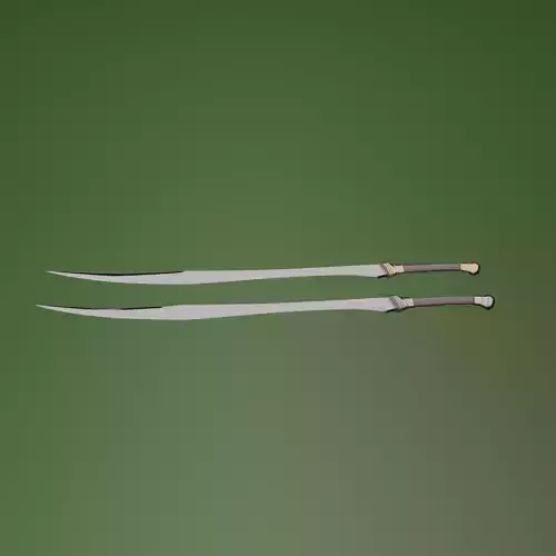 Game Ready Elven Swords Pack 4K PBR Textures High Poly and Baked