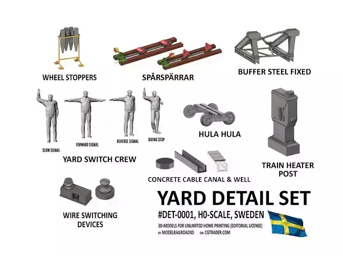 DET-0001 Yard detail set Sweden H0-scale 