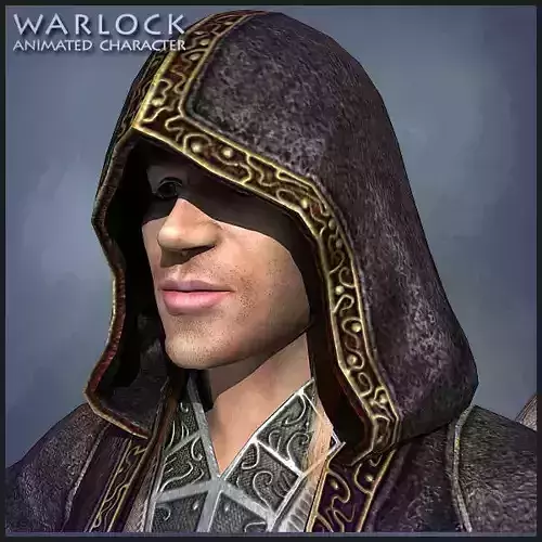 Warlock Playable Character Low-poly 3D model