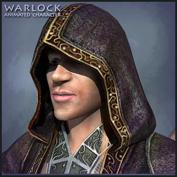 Warlock Playable Character Low-poly 3D model_0