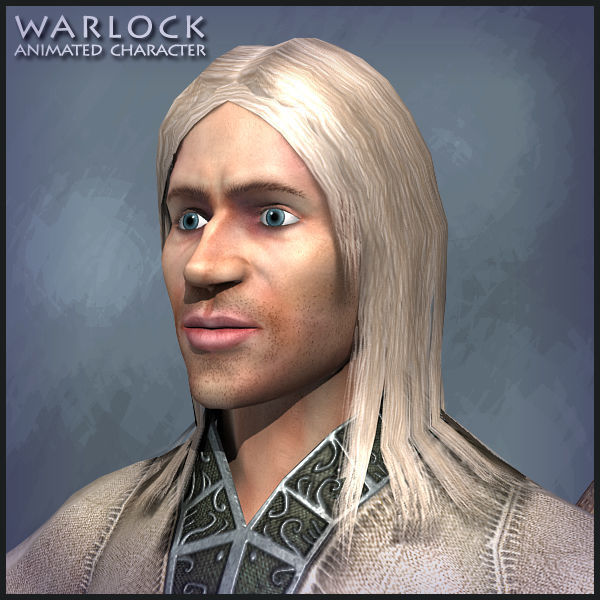 Warlock Playable Character Low-poly 3D model_10