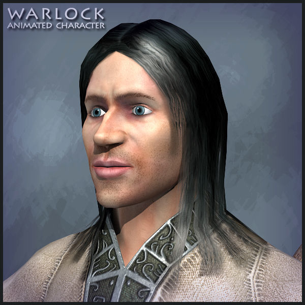 Warlock Playable Character Low-poly 3D model_7