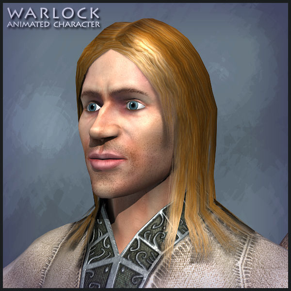 Warlock Playable Character Low-poly 3D model_2