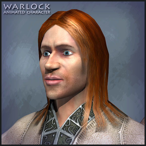 Warlock Playable Character Low-poly 3D model_9