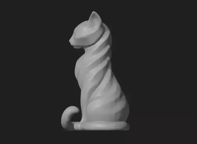 Stylized Cat Statue  3D Printing Model