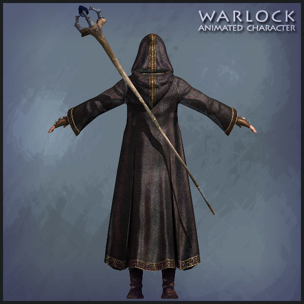 Warlock with Horse Low-poly 3D model_7
