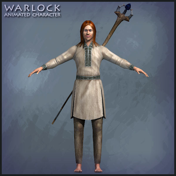 Warlock with Horse Low-poly 3D model_6