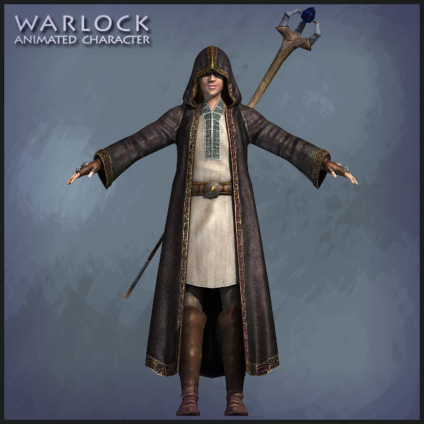 Warlock with Horse Low-poly 3D model_4