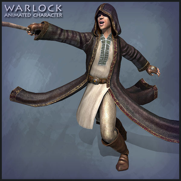 Warlock with Horse Low-poly 3D model_5