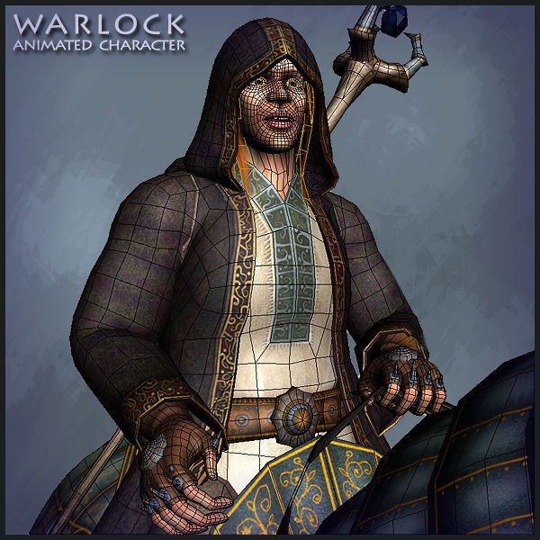 Warlock with Horse Low-poly 3D model_16