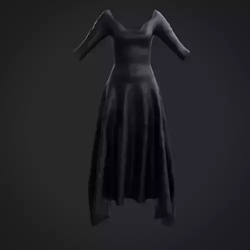 3D Female Clothing - Black Dress