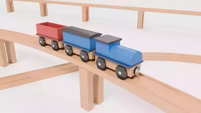 Wooden Toy Train Set