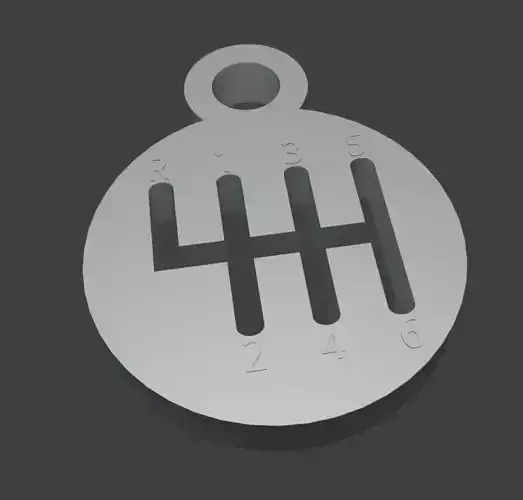 3D Printable 6-Speed Gated Manual Shift Plate Keychain
