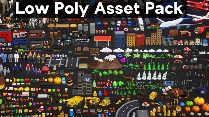 Low Poly Asset Pack-1000 Models