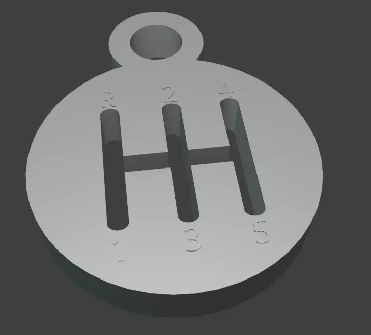 3D Printable Dogleg Gated Manual Shift Plate Keychain 3D print model