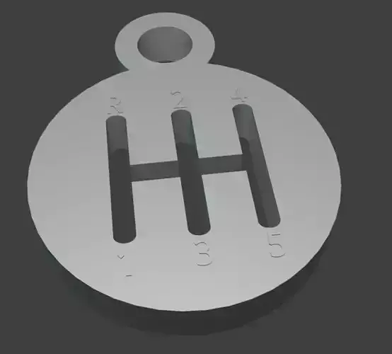 3D Printable Dogleg Gated Manual Shift Plate Keychain