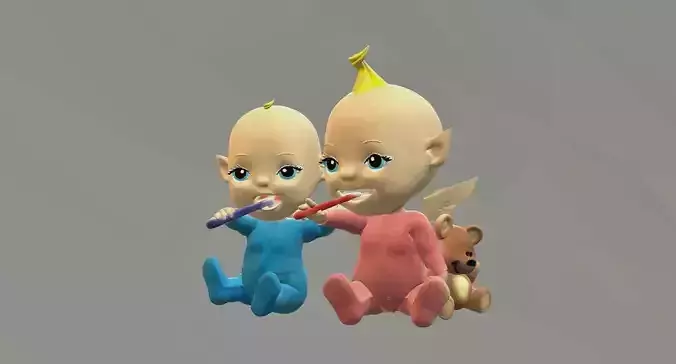 Brother and Sister Brushing Time