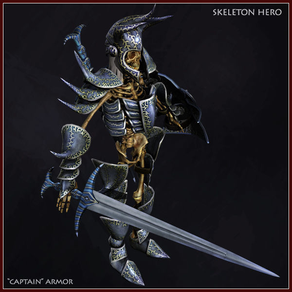 Skeleton Hero Captain  Low-poly 3D model_6
